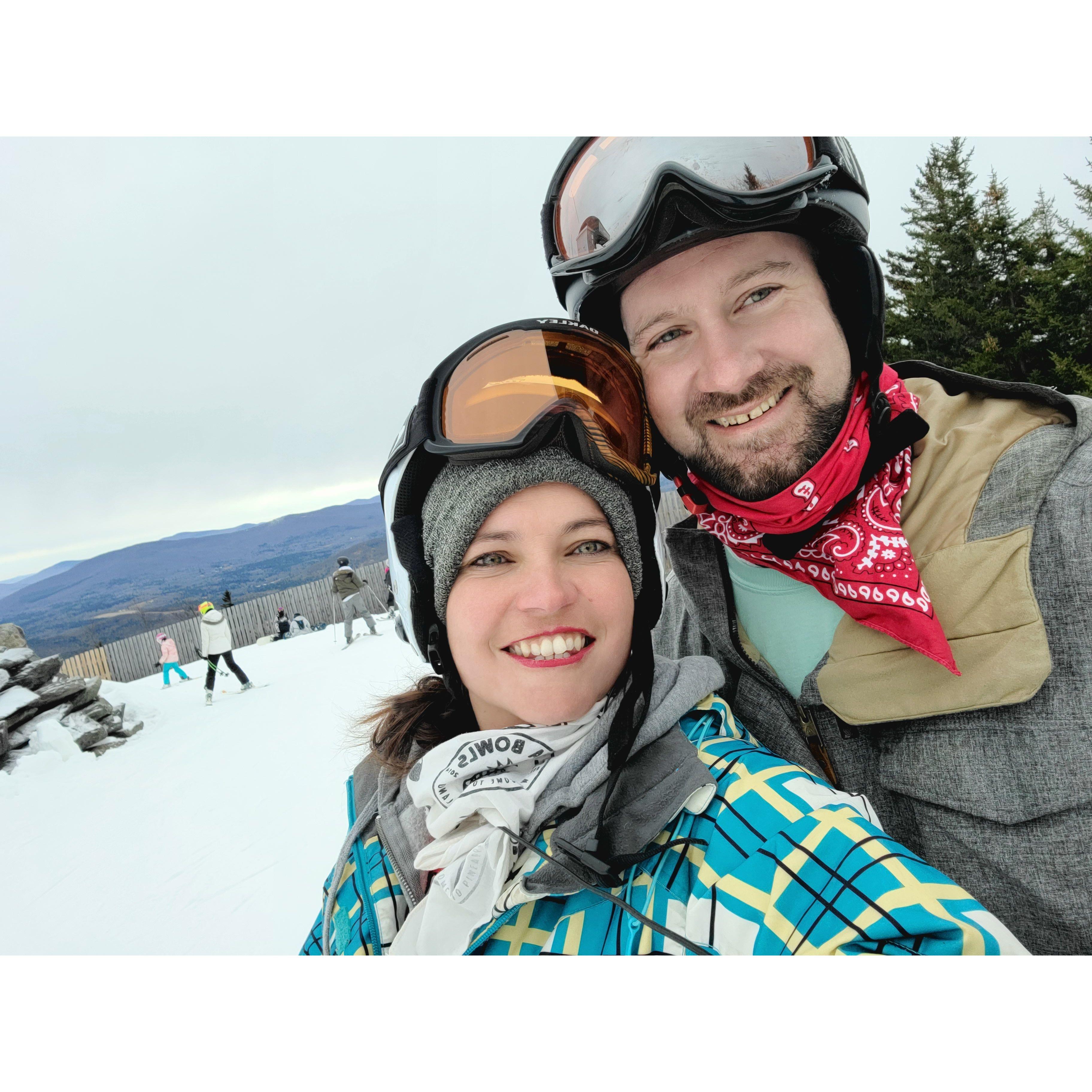 Snowboarding in Vermont. December 2021