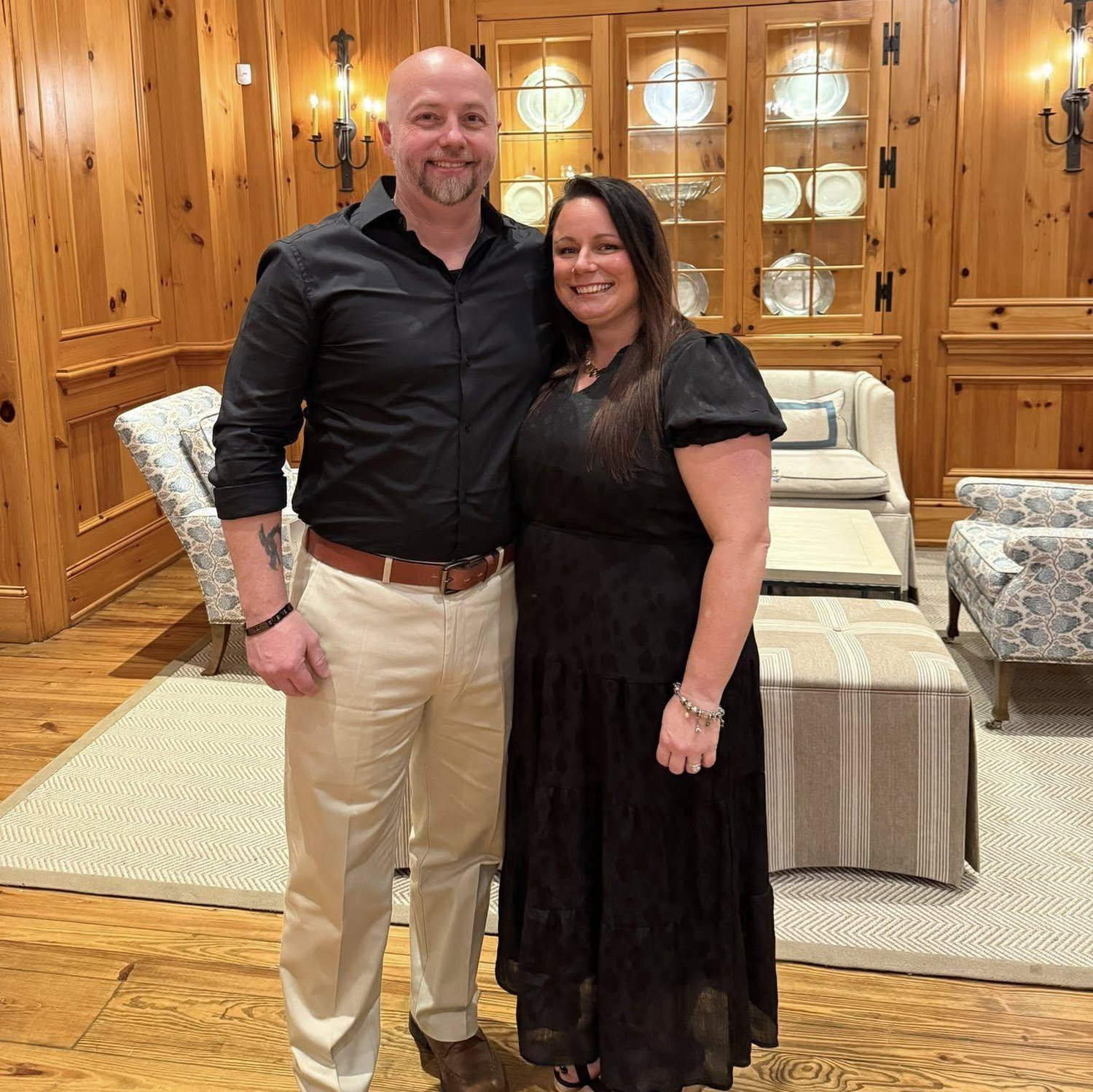 In North Carolina at Chris's job's corporate event. Chris was nominated for and won the President's Award with his company. This was the dinner for it. I am so proud of him.