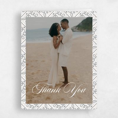 Pewter Gray, Grey Wedding Thank You - Como Photo