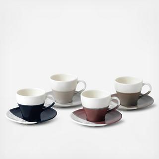 Coffee Studio Assorted Espresso Cup & Saucer, Set of 4