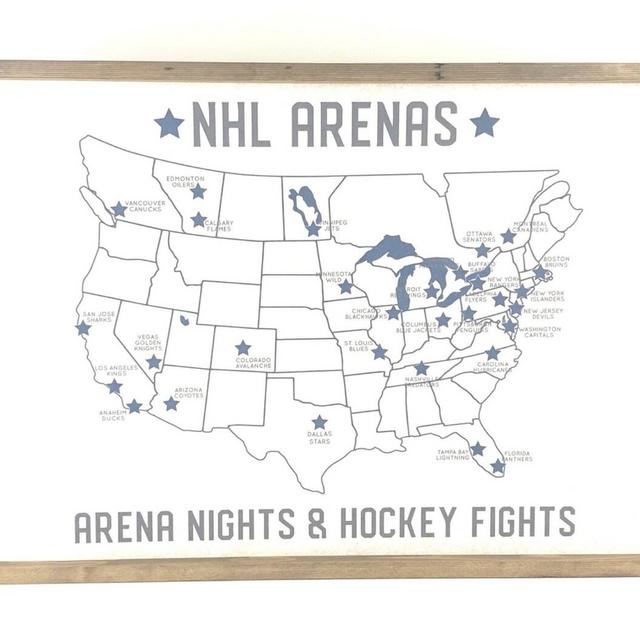 NHL Arena Map Pinboard