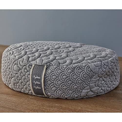Brentwood Home Crystal Cove Meditation Cushion, Buckwheat Zafu Oval Floor Pillow, Made in California