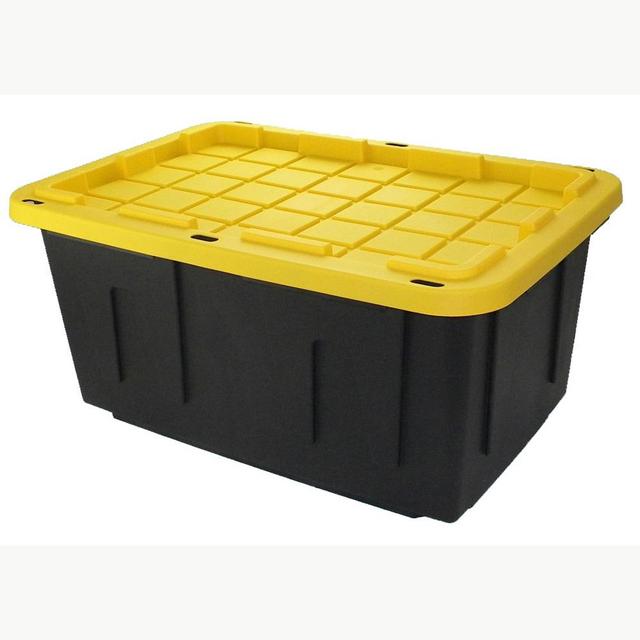 Project Source Commander Large 27-Gallons (108-Quart) Black Heavy Duty Tote with Standard Snap Lid