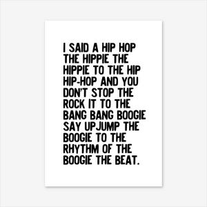 Hip Hop Art Print - Size A-1 framed in Black