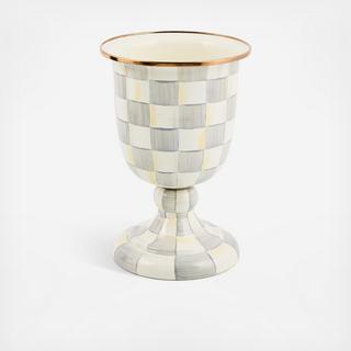 Sterling Check Stainless Steel Pedestal Vase