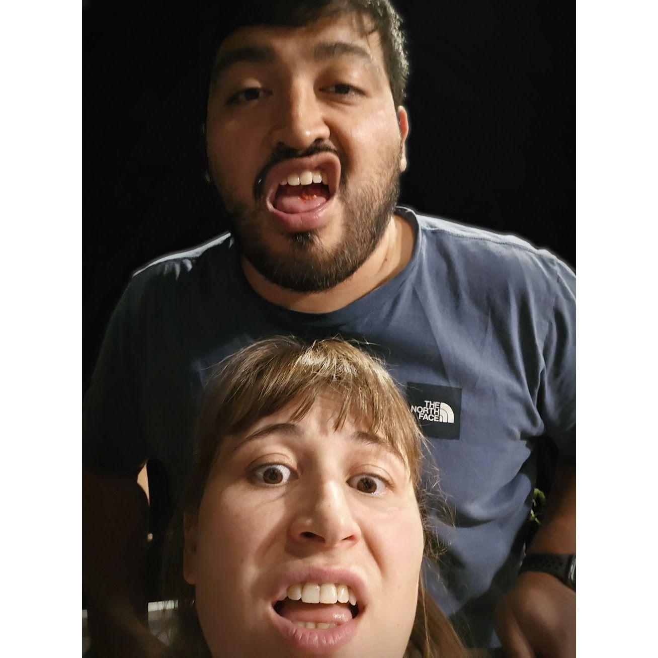 Just goofing off at the Umaña House
