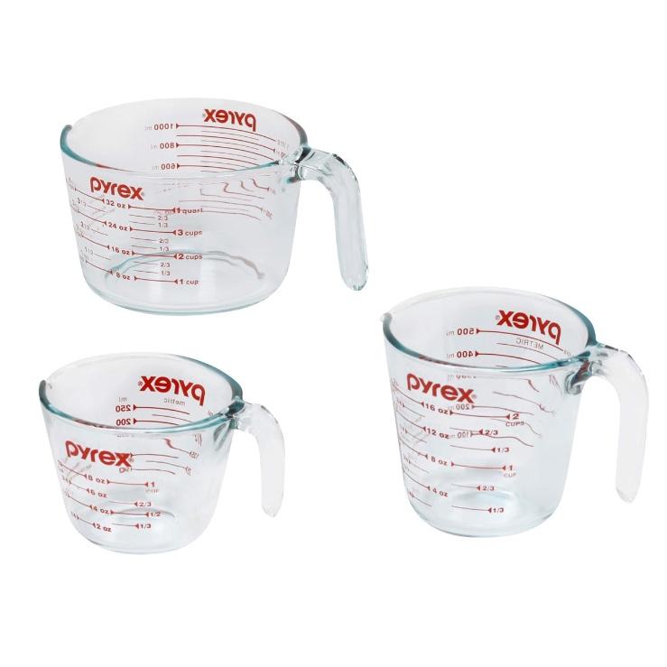 Pyrex Essentials Glass Measuring Cups, Set of 3