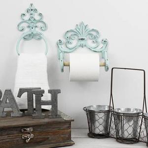 Toilet Paper Holder,Towel Ring,Shabby Chic Bathroom Decor