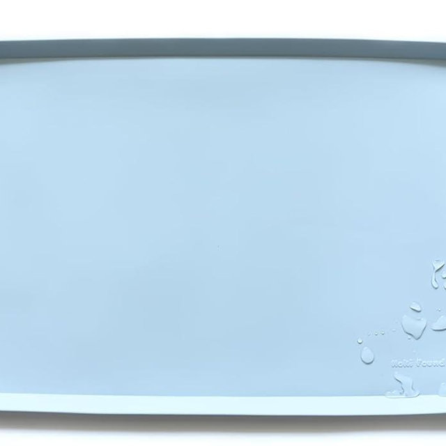 Hoki Found Large Silicone Pet Food Mats Tray - Non Slip Pet Dog Cat Bowl Mats Placemat - Dog Pet Cat Feeding Mat - Waterproof Dog Cat Food Mats -Pet Water Mats for Floors - Frost