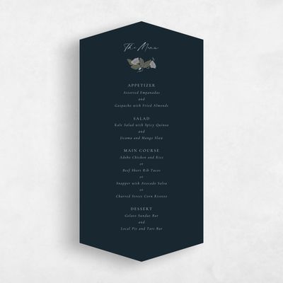 Blue Diamond Wedding Menu - Bennett