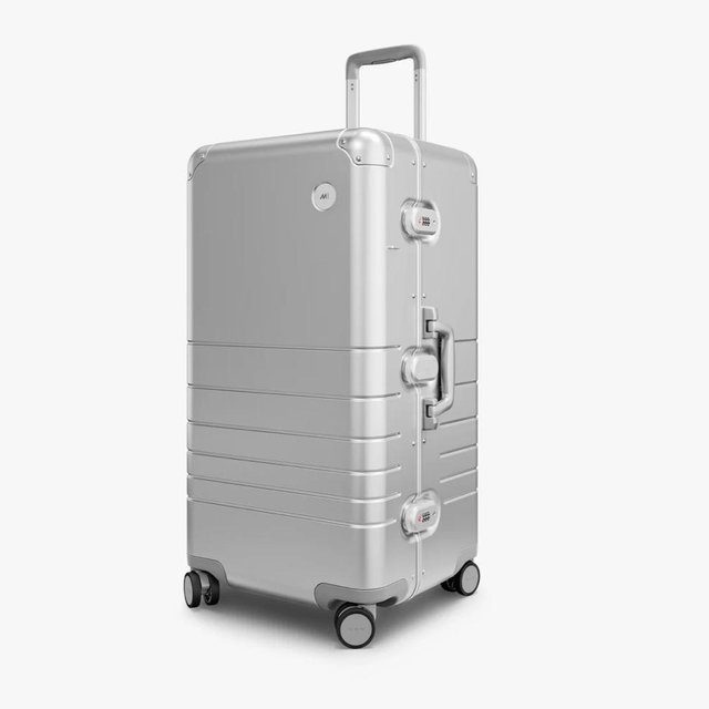 Monos Aluminum Large Luggage Trunk in Silver