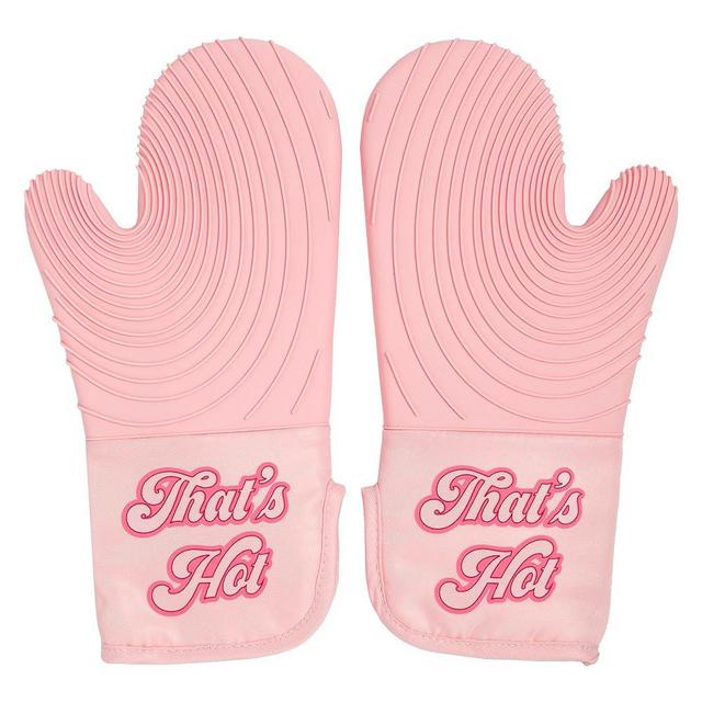 Paris Hilton That's HOT Pink Oven Mitt Set, Heat Resistant Pot Holders Featuring Non-Slip Textured Silicone Grips, 2-Piece Set, Pink