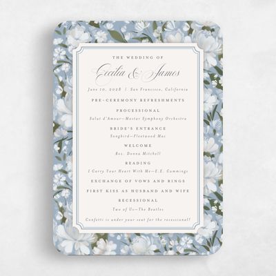 Blue Rounded Wedding Program - Annika