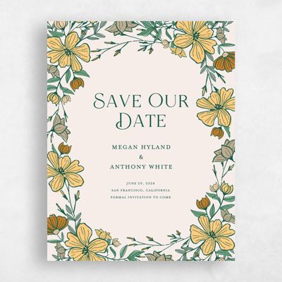 Emerald, Green Wedding Save the Date - Leighton Portrait