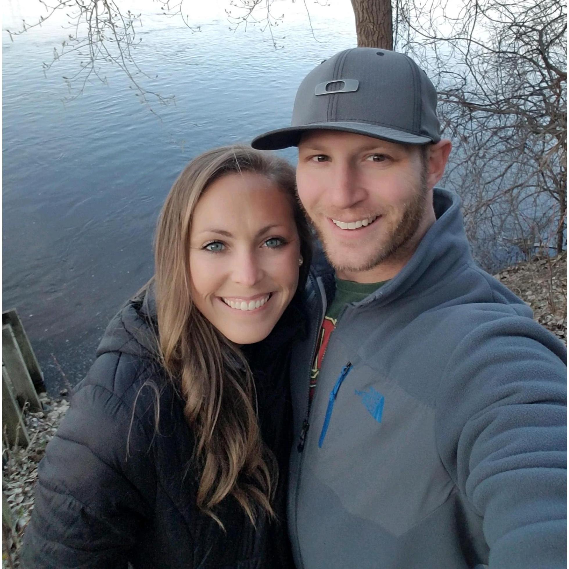 On our favorite walk by the river