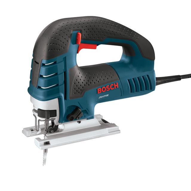 BOSCH Power Tools Jig Saws - JS470E Corded Top-Handle Jigsaw - 120V Low-Vibration, 7.0-Amp Variable Speed For Smooth Cutting Up To 5-7/8" Inch on Wood, 3/8" Inch on Steel For Countertop, Woodworking , Blue