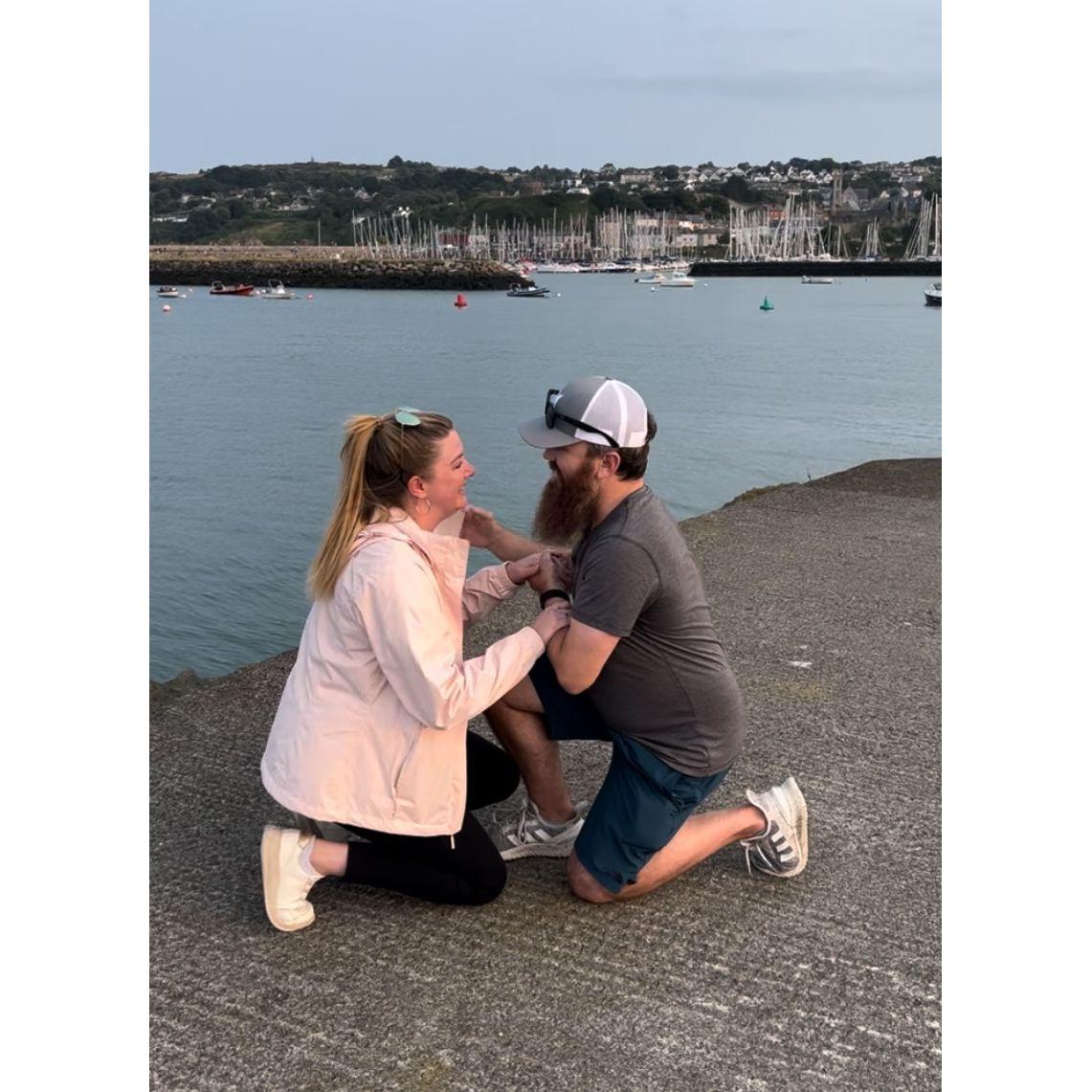 During Alastair's proposal in Howth, Ireland