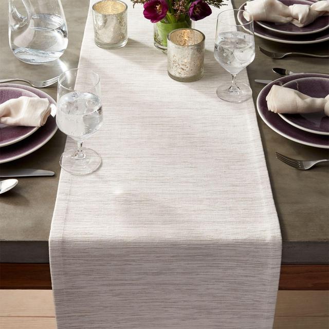 Grasscloth 120" White Table Runner