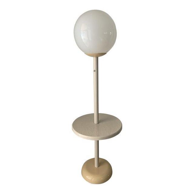 Vintage 1980s Mid-Century Lunar I Globe Floor Lamp & Table