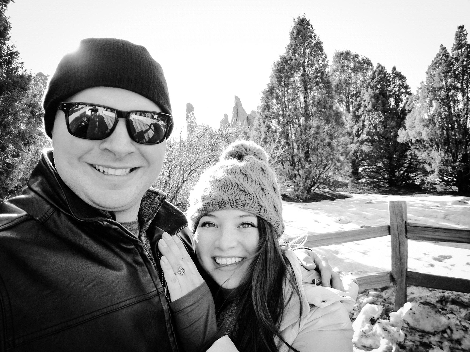 Right after Jake proposed on a morning hike in the Garden of the Gods on 12/3/19!