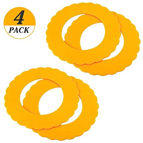 Webake Mini Silicone Pie Shield 4-Pack, Pie Crust Protector Shield for Mini Pie Pans, BPA Free European Food Grade Silicone Pinch Test Passed, Fits Rimmed Pie Dish 5” - 6” to Protect Edge from Burning