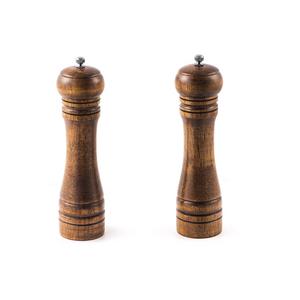 Salt and Pepper Grinder – 2 pcs for Salt&Pepper Grinder, Ceramic Mill with Strong Adjustable Solid Wooden Grinder (8 inch) by TOPODO