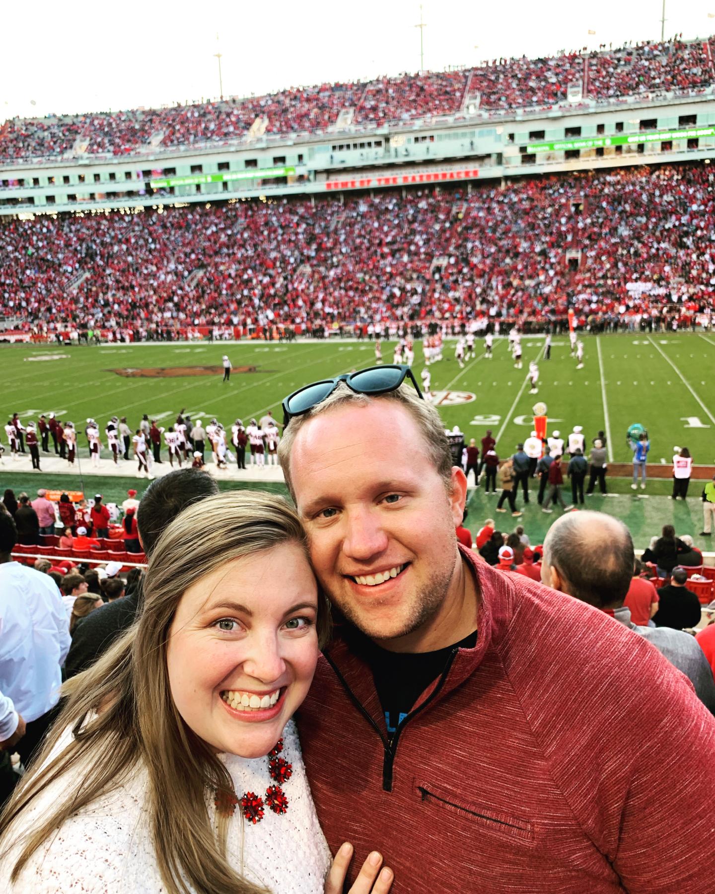 Jon’s first Razorback game, turned him into a Hogs fan!