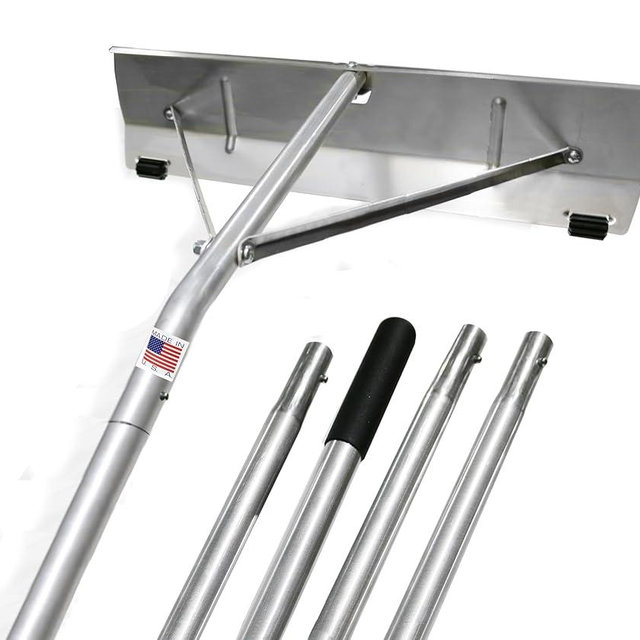 USA-Made Snow Roof Rake with Shingle Saver Rollers (20 Foot)