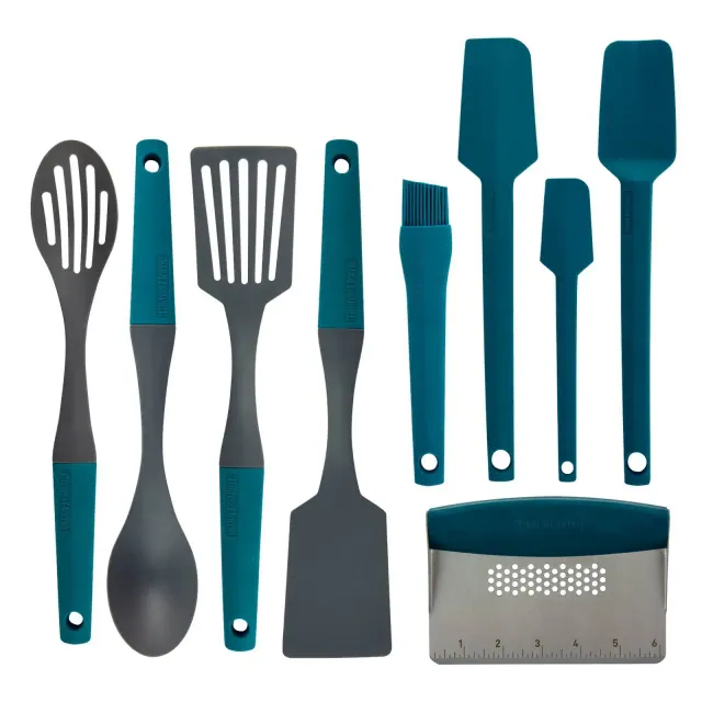 Taste of Home 9pc Kitchen Utensil Set: Silicone & Nylon Cooking Utensils, Multicolored Spatula & Spoon Set, Dishwasher-Safe