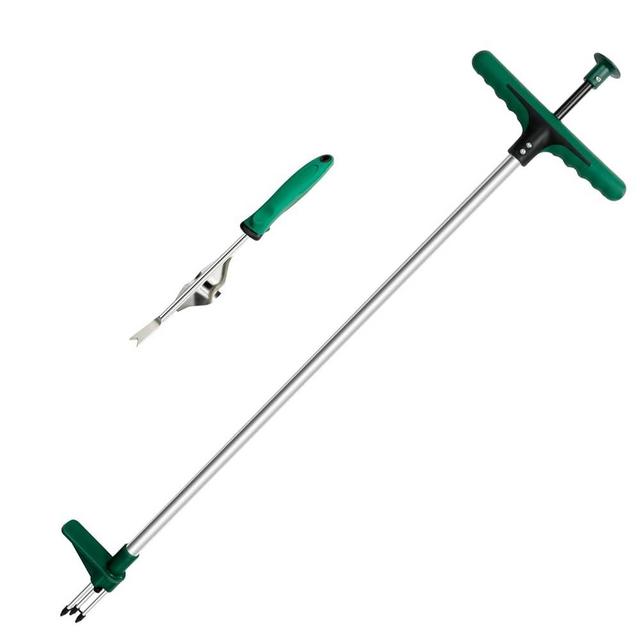 GARTOL Weed Puller and Hand Weeder, Stand Up Weed Puller Tool with Long Handle, 3-Claw Steel Head Design Weeding Tool with Foot Pedal, Garden Manual Weeders Tool Set