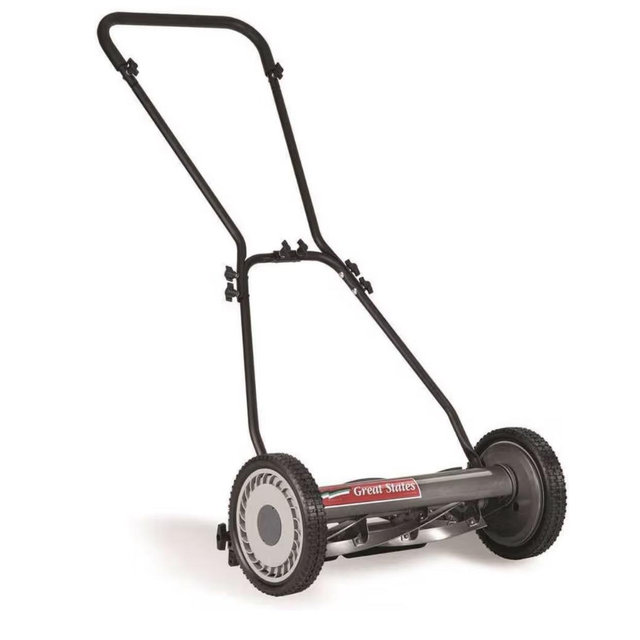 Great States 815-18 18-Inch 5-Blade Push Reel Lawn Mower, 18-Inch, 5-Blade, Grey