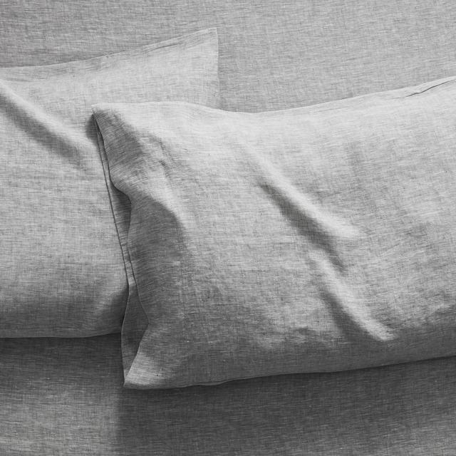 Linen Grey Standard Pillowcases, Set of 2