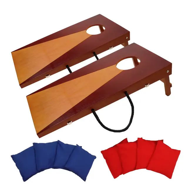 2'x1' Wooden Portable Cornhole Set, Corn Hole Toss Games Set with 2 Boards & 8 Bean Bags