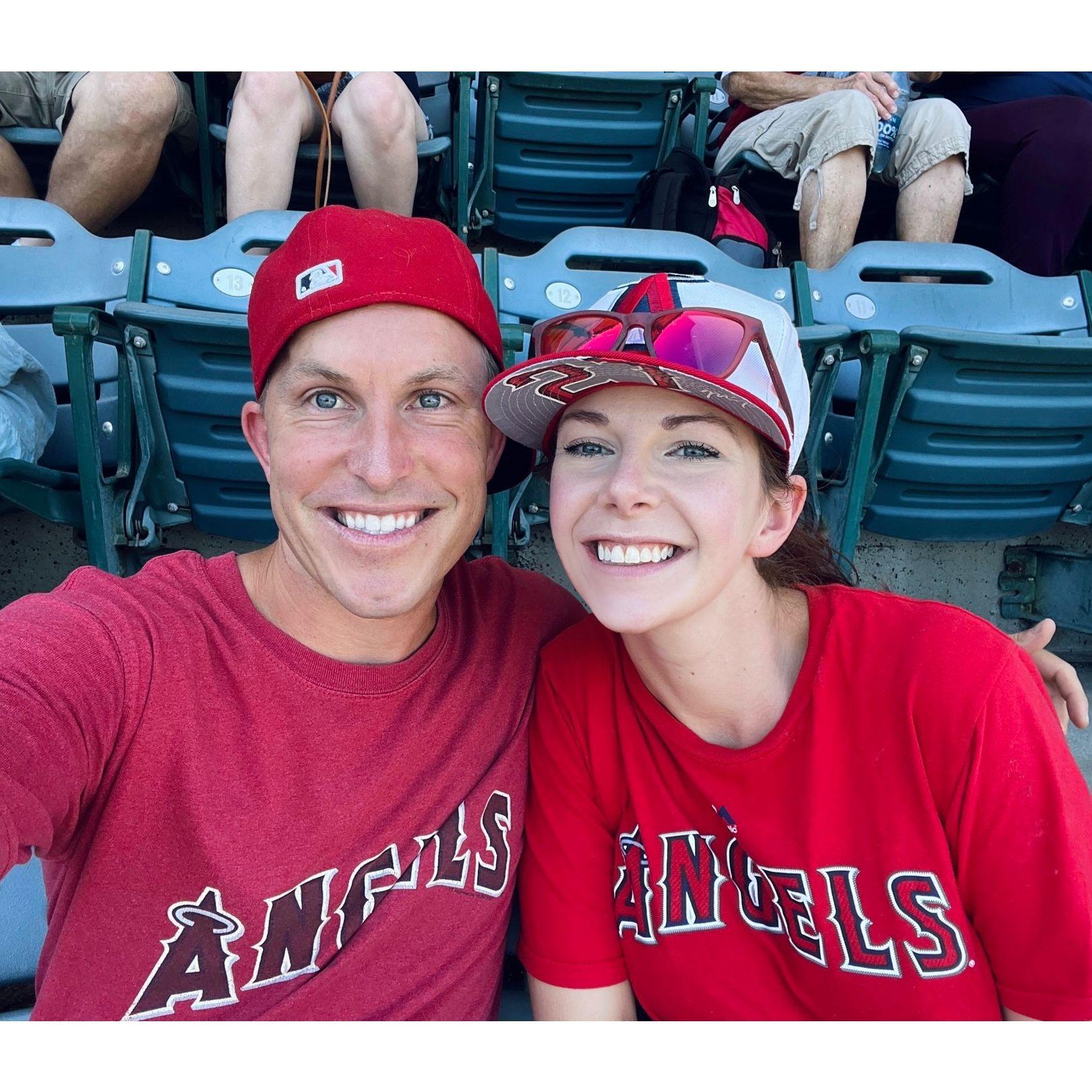 Mallory's first Angel's game! And Johnny's birthday gift!