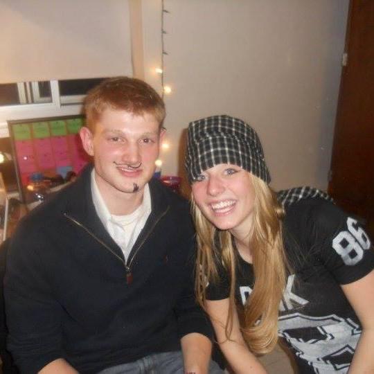 The day Evan and Madison met they played truth or dare in Taylor Capuano’s dorm. Madison was dared to draw a mustache on the person next to her while blindfolded.