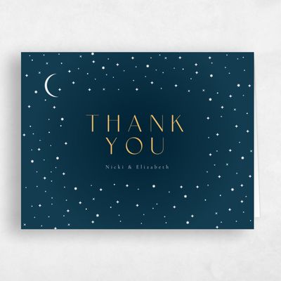 Blue Whimsical Wedding Thank You - Cosima Landscape
