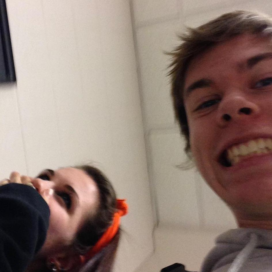 Walking down the halls of St. Charles East before we started dating
