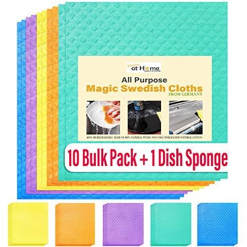 Peachy At Home | 100% Natural Eco-Friendly Swedish Dishcloths for Kitchen | Dish Cloths Made from Germany | No-Odor, Super Absorbent Dish Drying Towels, Cleaning Cloths, Dust Wipes