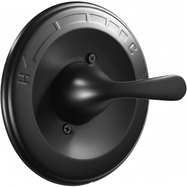 Shower Trim Kit Replacement for Delta 13/14 Series Valves (R10000-UNBX/UNBXHF/UNWS/UNWSHF), Matte Black Handle & Cover Plate, All-Metal, Easy Install (Valve & Cartridge Not Included)