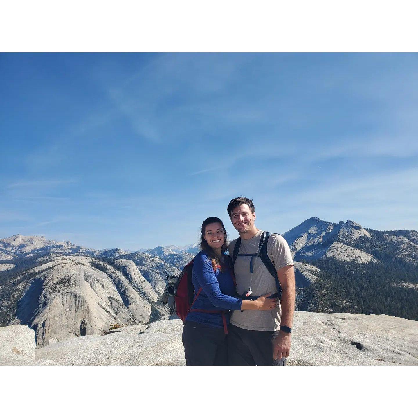 The views - and the company - at the top of Sub Dome in Yosemite National Park were incredible enough to make the 19 mile hike worthwhile.