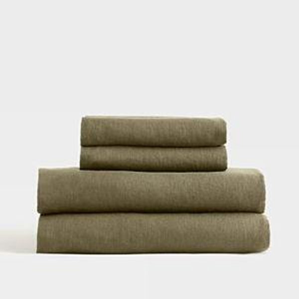 European Linen Sheet Set in Dusty Olive