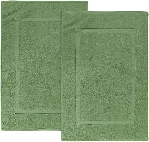 Utopia Towels Cotton Banded Bath Mats, Sage Green, [Not a Bathroom Rug], 21 x 34 Inches, 100% Ring Spun Cotton - Highly Absorbent and Machine Washable Shower Bathroom Floor Towel (Pack of 2)