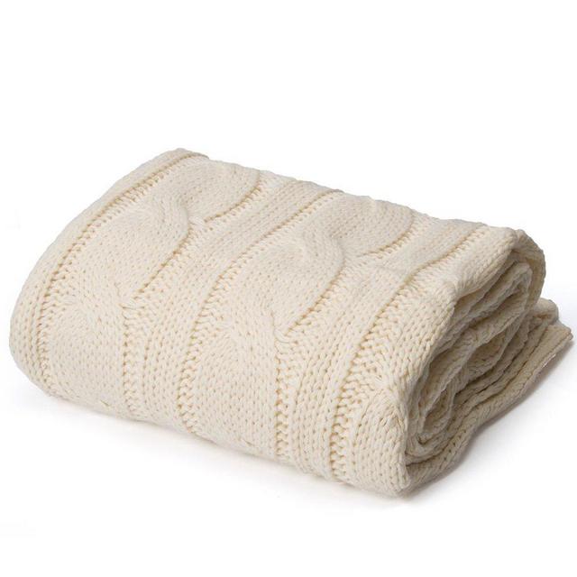 Battilo BTL15032-CREAM Knitted Throw