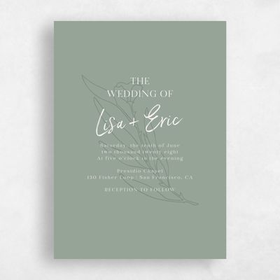 Sage, Green Wedding Invitation - Pistoia Classic