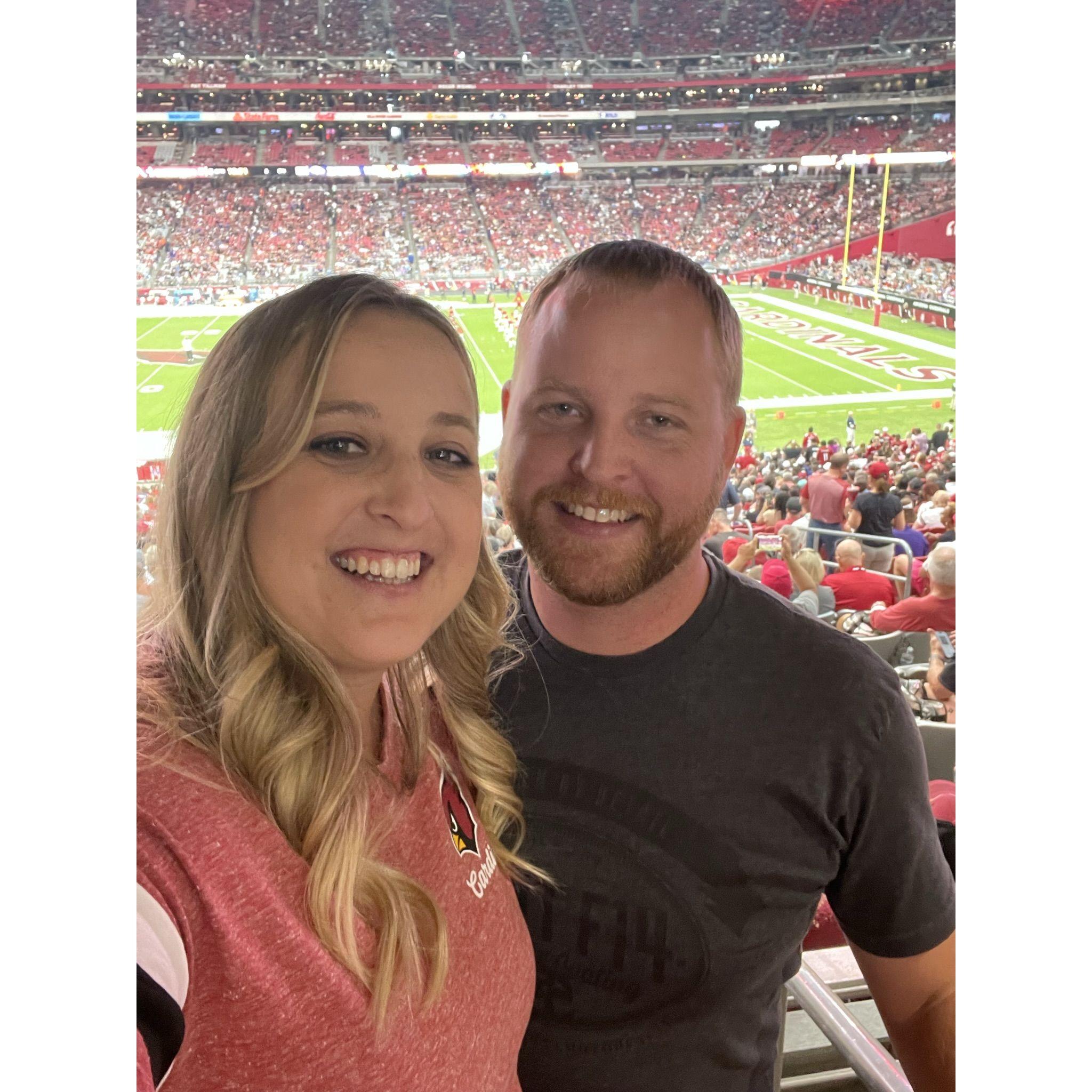 Cardinals Game. Heather still loves her LA Rams more