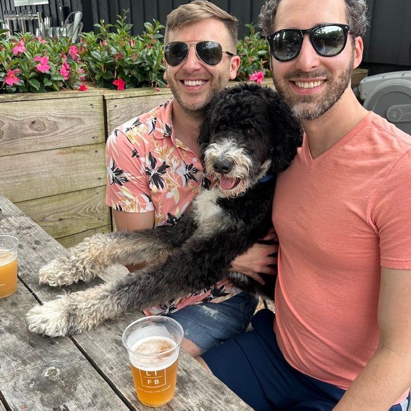 At a brewery on Long Island in Spring 2024 visiting the Morgans and meeting our new nephew Cooper for the first time!