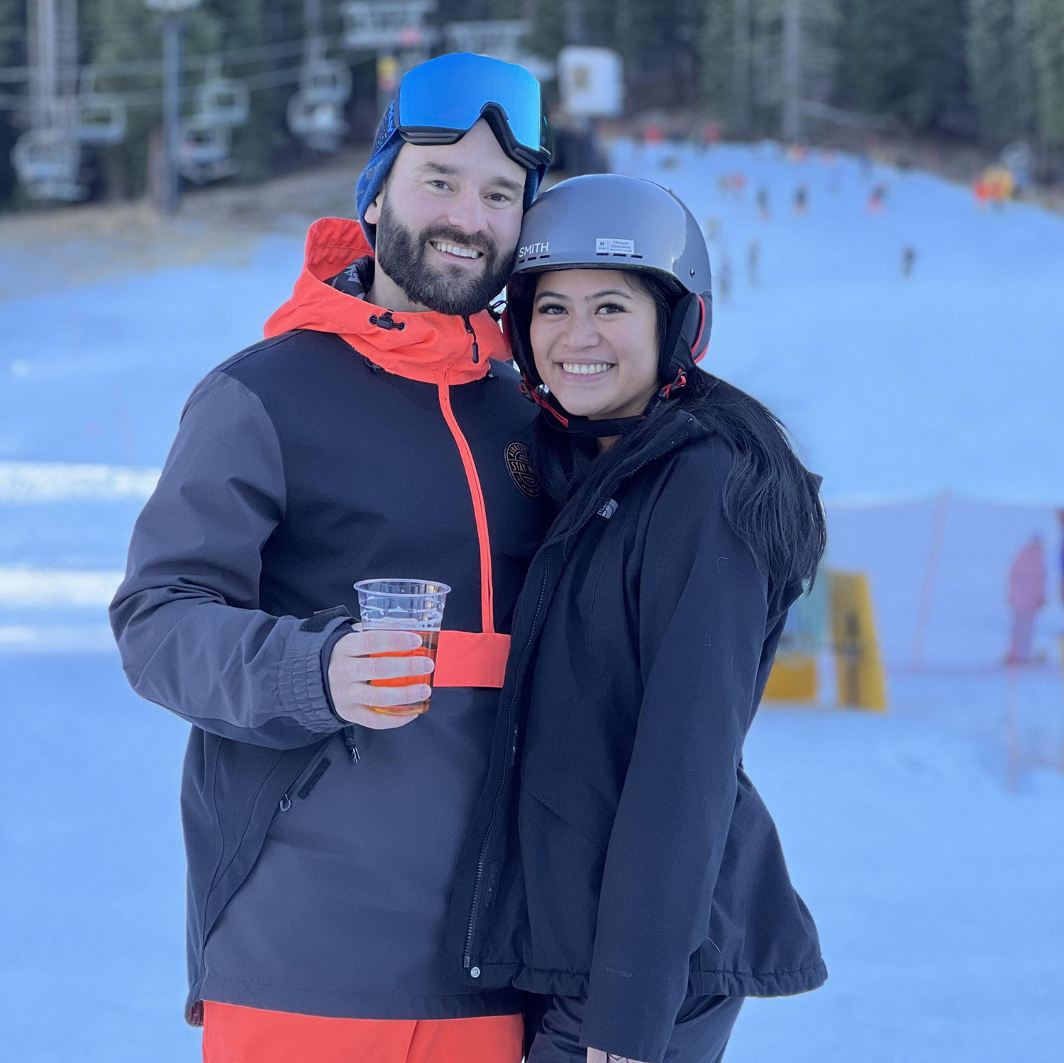 First time he took me snowboarding..