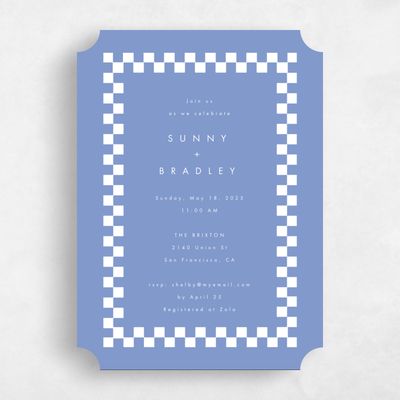 Blue Ticket Wedding Wedding Shower Invitation - Berliner Portrait