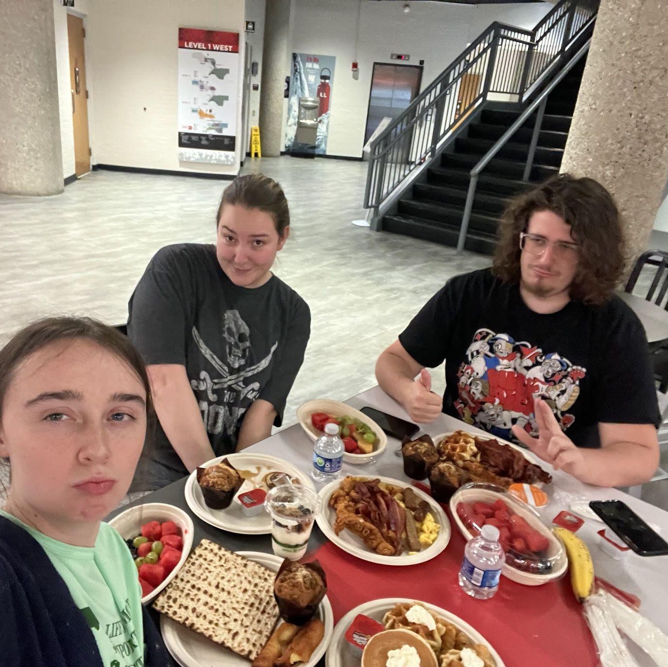 At UofL's late night breakfast before finals with Lauren