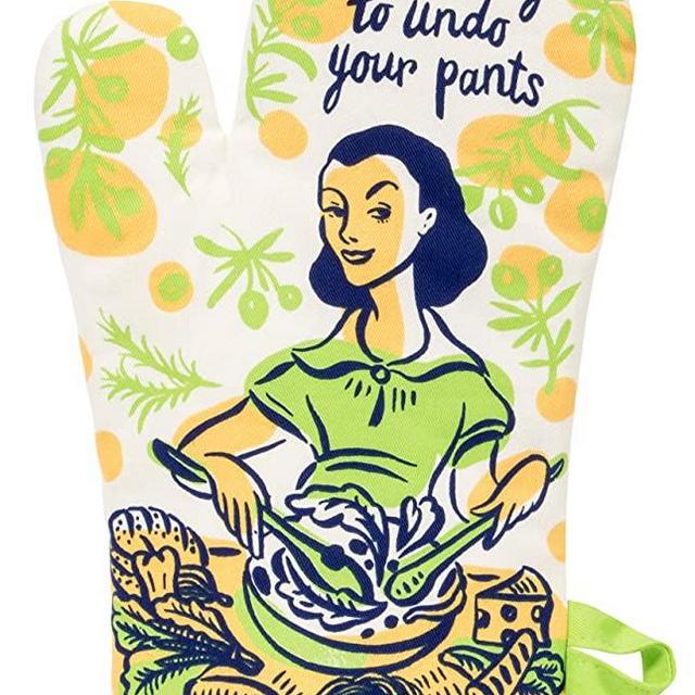 Blue Q Oven Mitt, Get Ready to Undo Your Pants. Super-insulated quilting, natural-fitting shape, 100% cotton